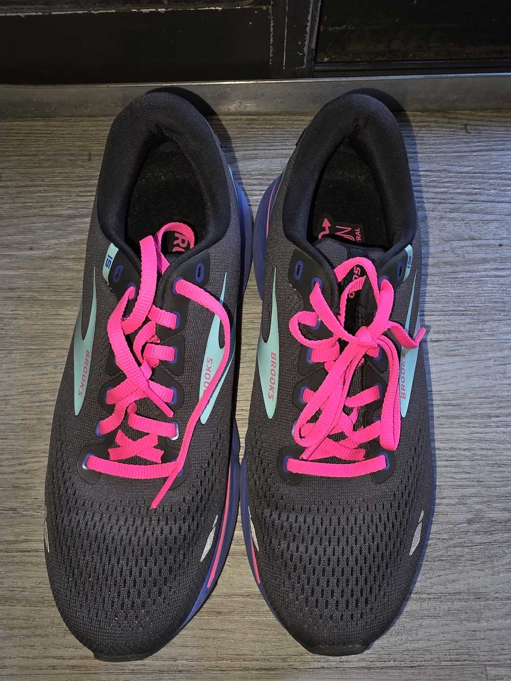 Brooks Women's Black Running Shoes with Pink Laces